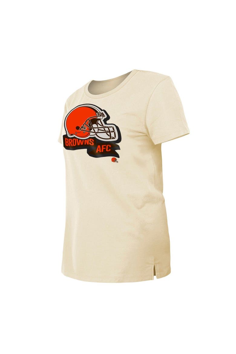 Women's New Era Cream Cleveland Browns Chrome Sideline T-Shirt, Alternate, color, Cream