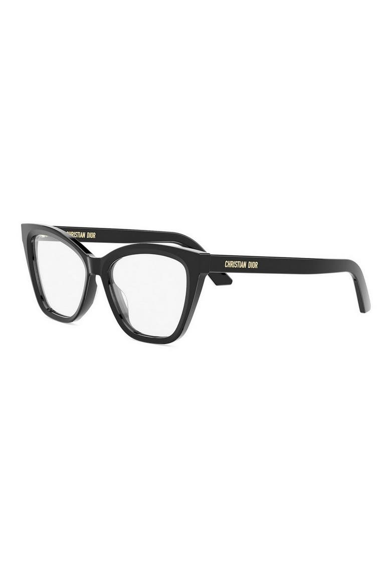 'DiorMidnight O B1I 54mm Butterfly Optical Glasses, Alternate, color, SHINY BLACK
