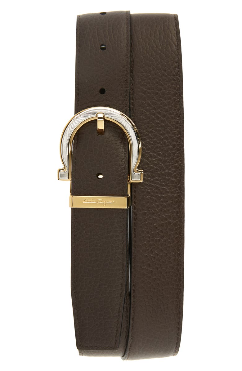 FERRAGAMO Gancio Reversible Leather Belt, Alternate, color, 