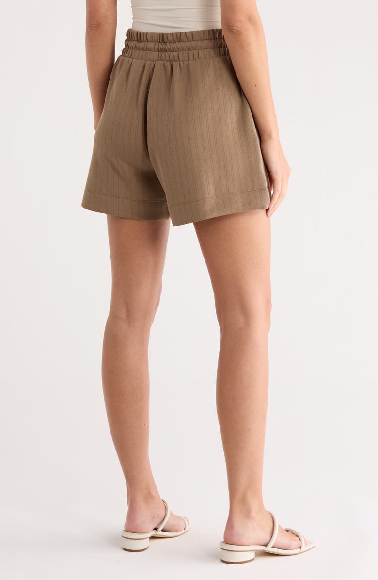 Splendid x @cellajaneblog Rib Scuba Knit Shorts, Alternate, color, Hazelnut