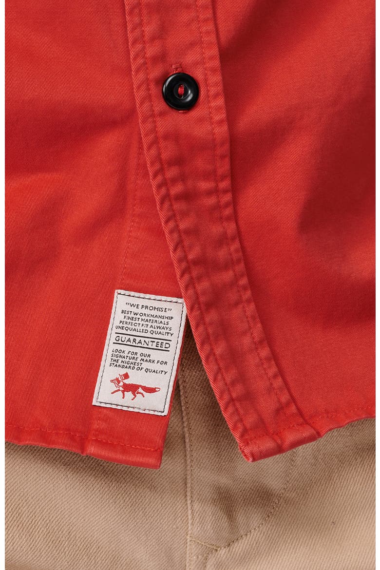 Cole Long Sleeve Twill Overshirt, Alternate, color, Washed Red