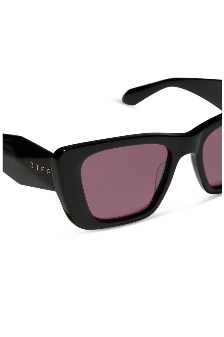 Aura 51mm Polarized Cat Eye Sunglasses, Alternate, color, AUBERGINE WITH SILVER FLASH