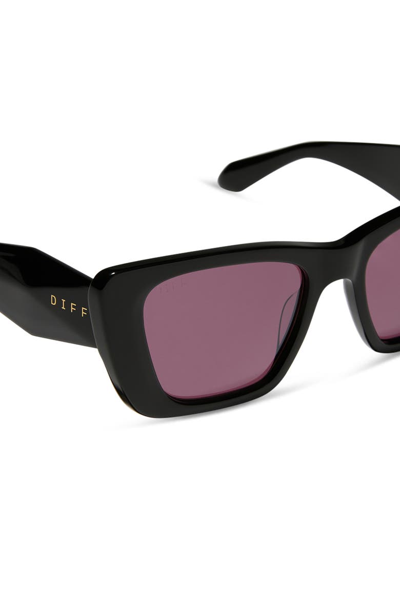 DIFF Aura 51mm Polarized Cat Eye Sunglasses, Alternate, color, Aubergine With Silver Flash