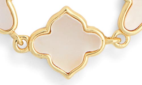 Argento Vivo Sterling Silver Mother Of Pearl Quatrefoil Necklace In Gold