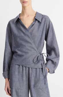 Vince Long Sleeve Wrap Top