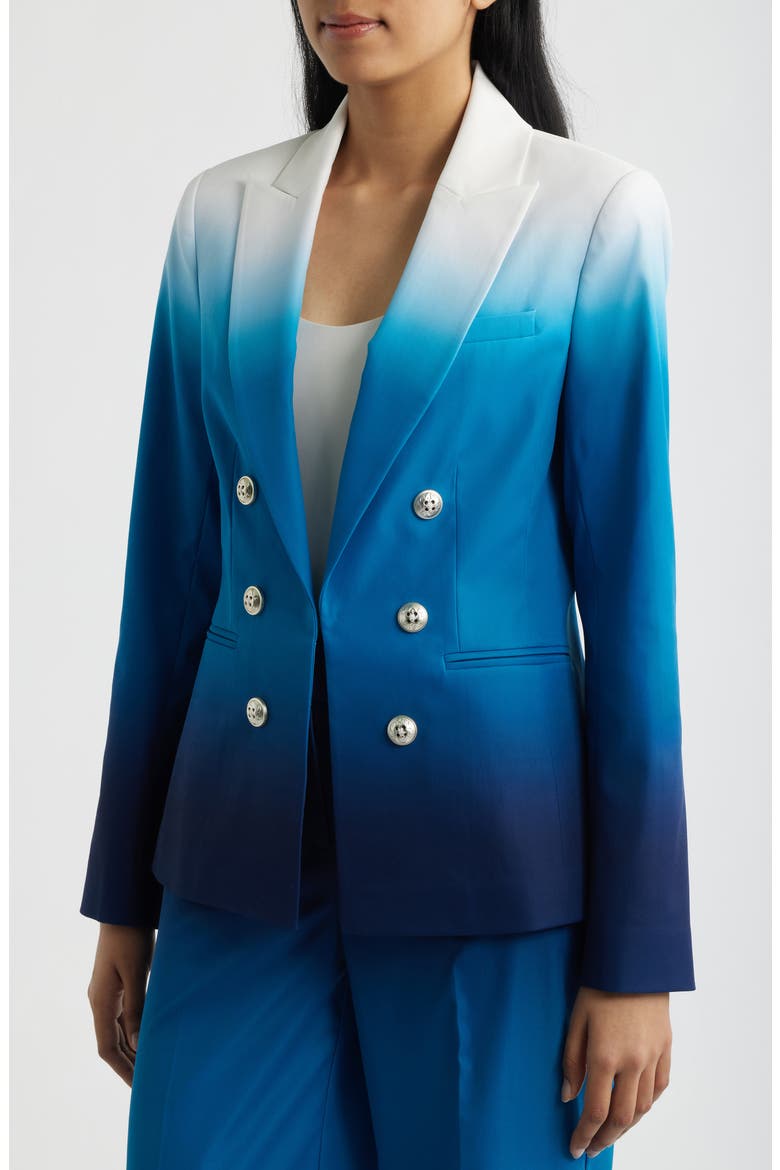 Faux Double Breasted Blazer, Alternate, color, BLUE JEWEL OMBRE