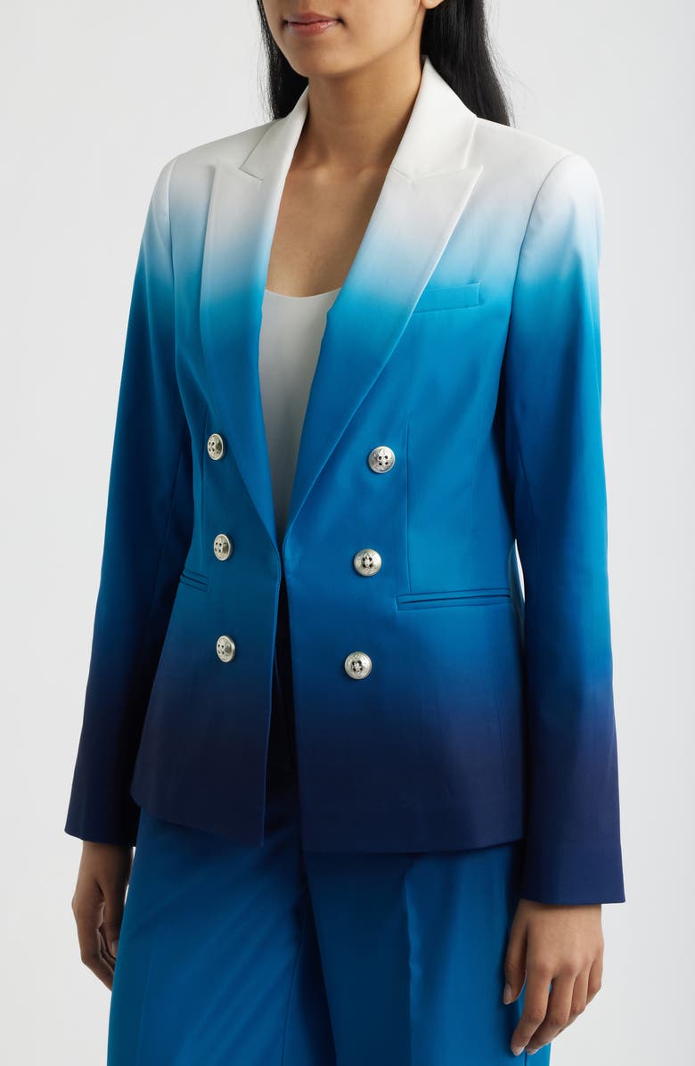 Tahari ASL Faux Double Breasted Blazer, Alternate, color,