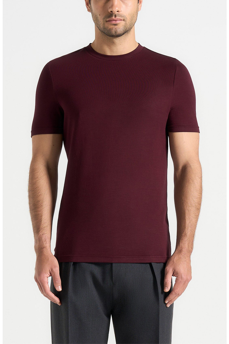 Fitted Luxe T-Shirt, Alternate, color, Wine Red
