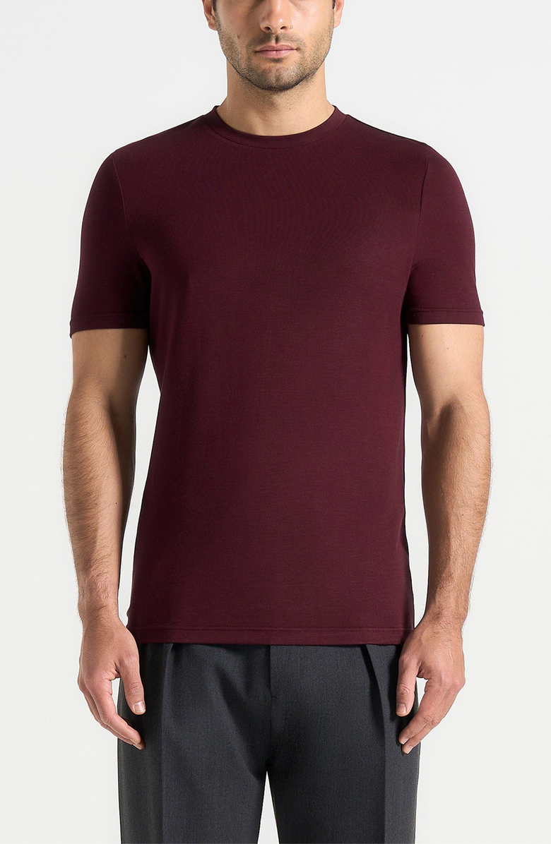 Manière De Voir Fitted Luxe T-Shirt, Alternate, color, Wine Red
