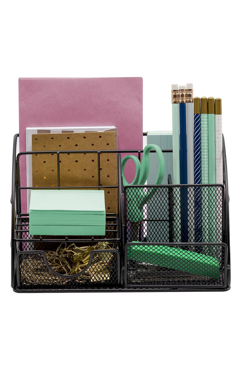 SORBUS All-in-One Stylish Desk Organizer - Black, Alternate, color,