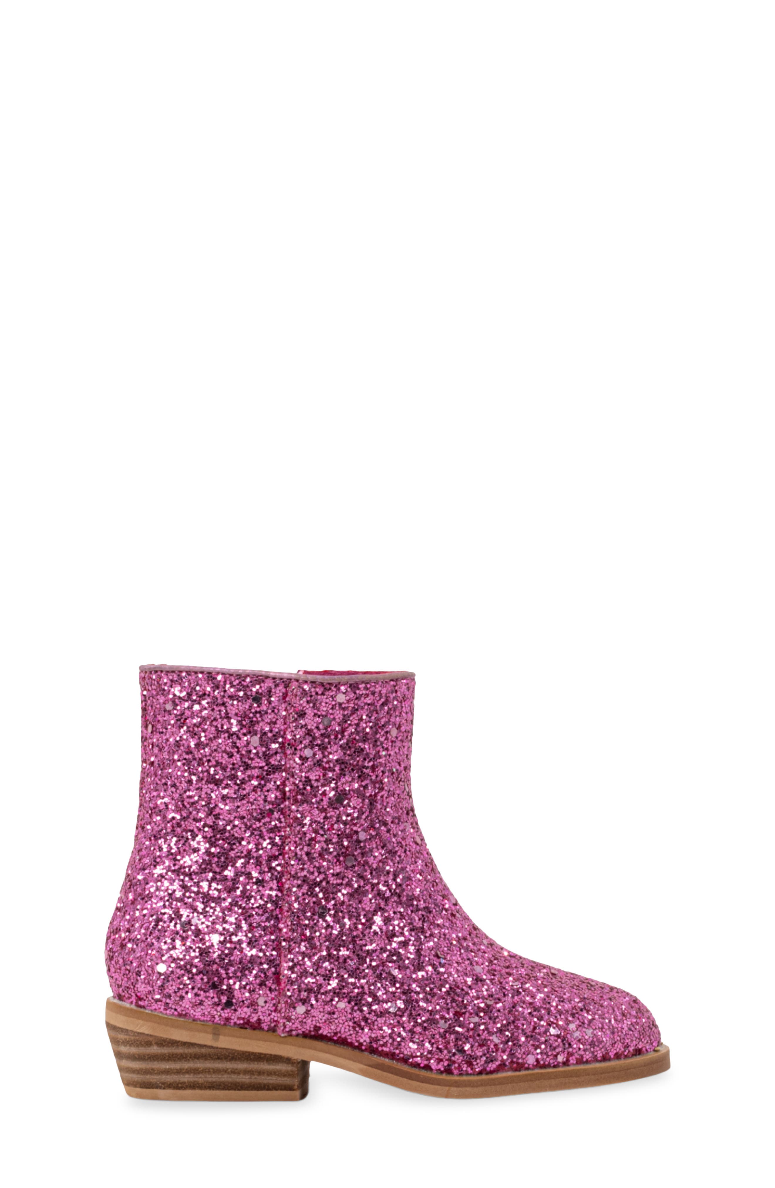 Kids' Glitter Bootie, Alternate, color, PINK GLITTER
