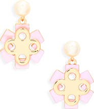 Tory Burch Forget Me Not Faux Pearl Drop Earrings