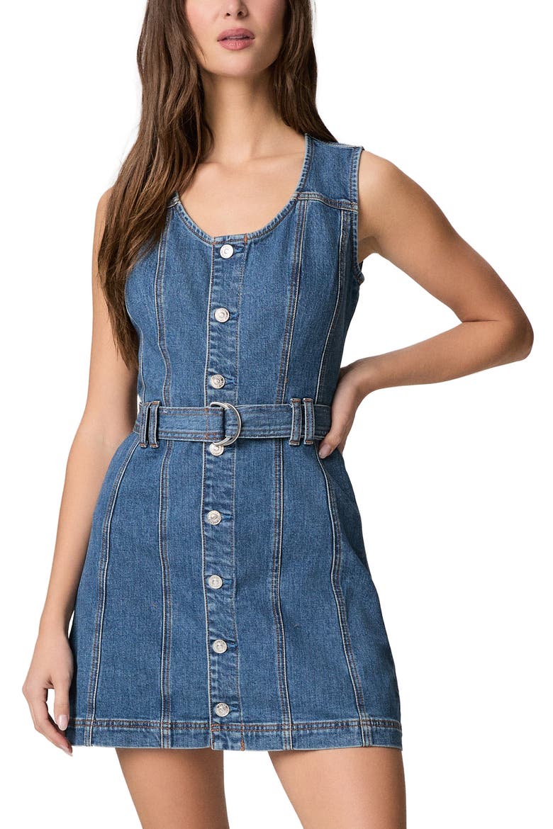 Maxine Button-Up Denim Minidress, Alternate, color, SEAFARE