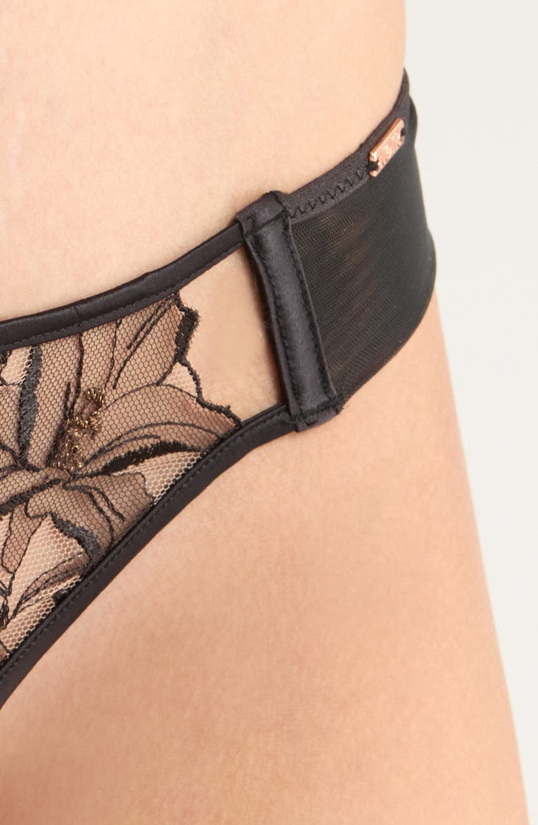 Hunkemöller Anouk Embroidered Mesh Brazilian, Alternate, color, Caviar