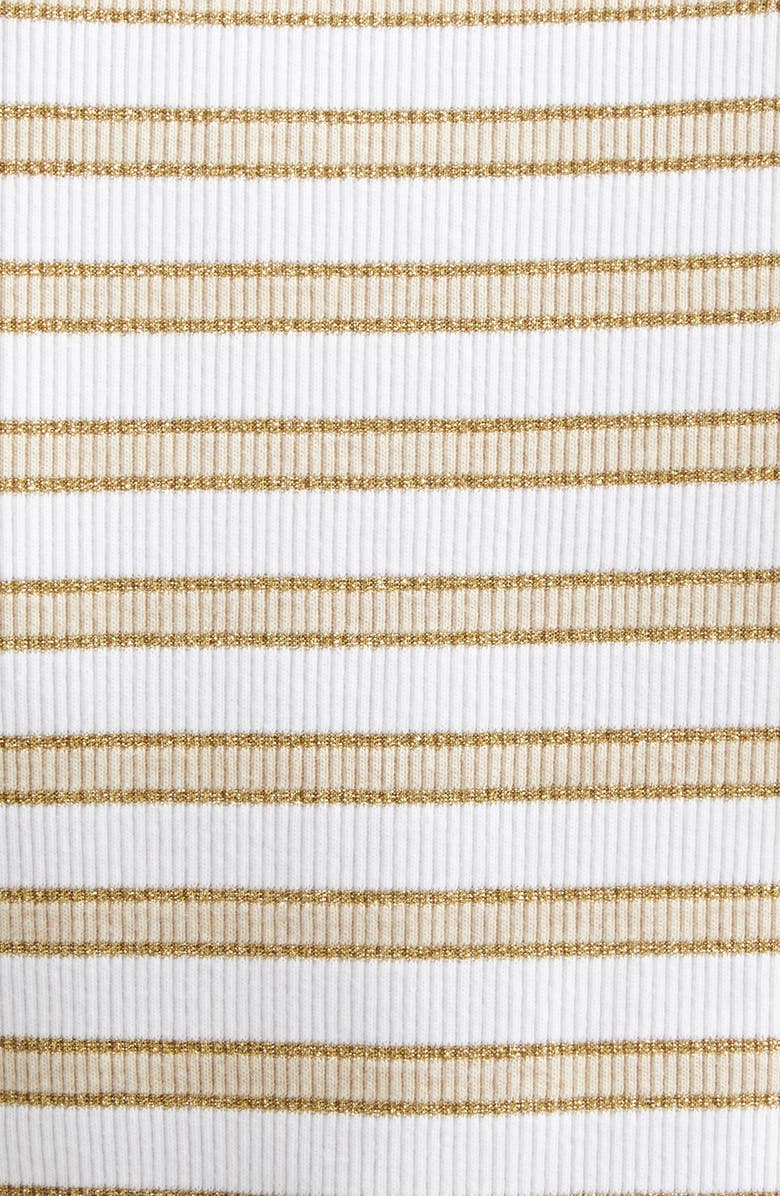 Veronica Beard Bailey Stripe Cotton Knit Polo Dress, Alternate, color, Khaki White