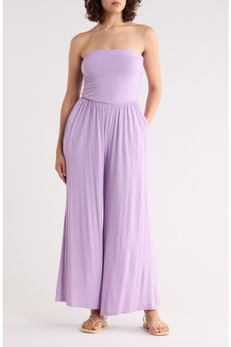 Strapless Wide Leg Jumpsuit, Main, color, LAVANDER