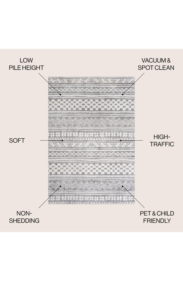 JONATHAN Y Imlil Geometric Stripe Area Rug, Alternate, color, Light Gray/Cream