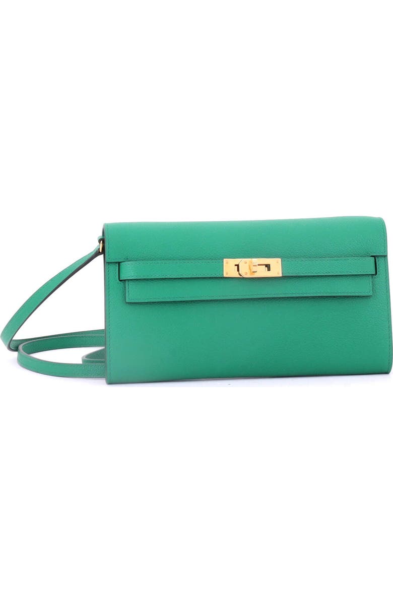 Pre-Owned Hermes Kelly To Go Wallet Evercolor, Alternate, color, Vert Jade