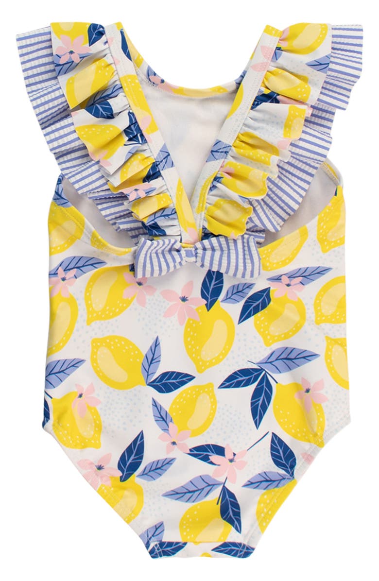 RuffleButts Lemon Capri Ruffle One-Piece Swimsuit, Alternate, color, Yellow