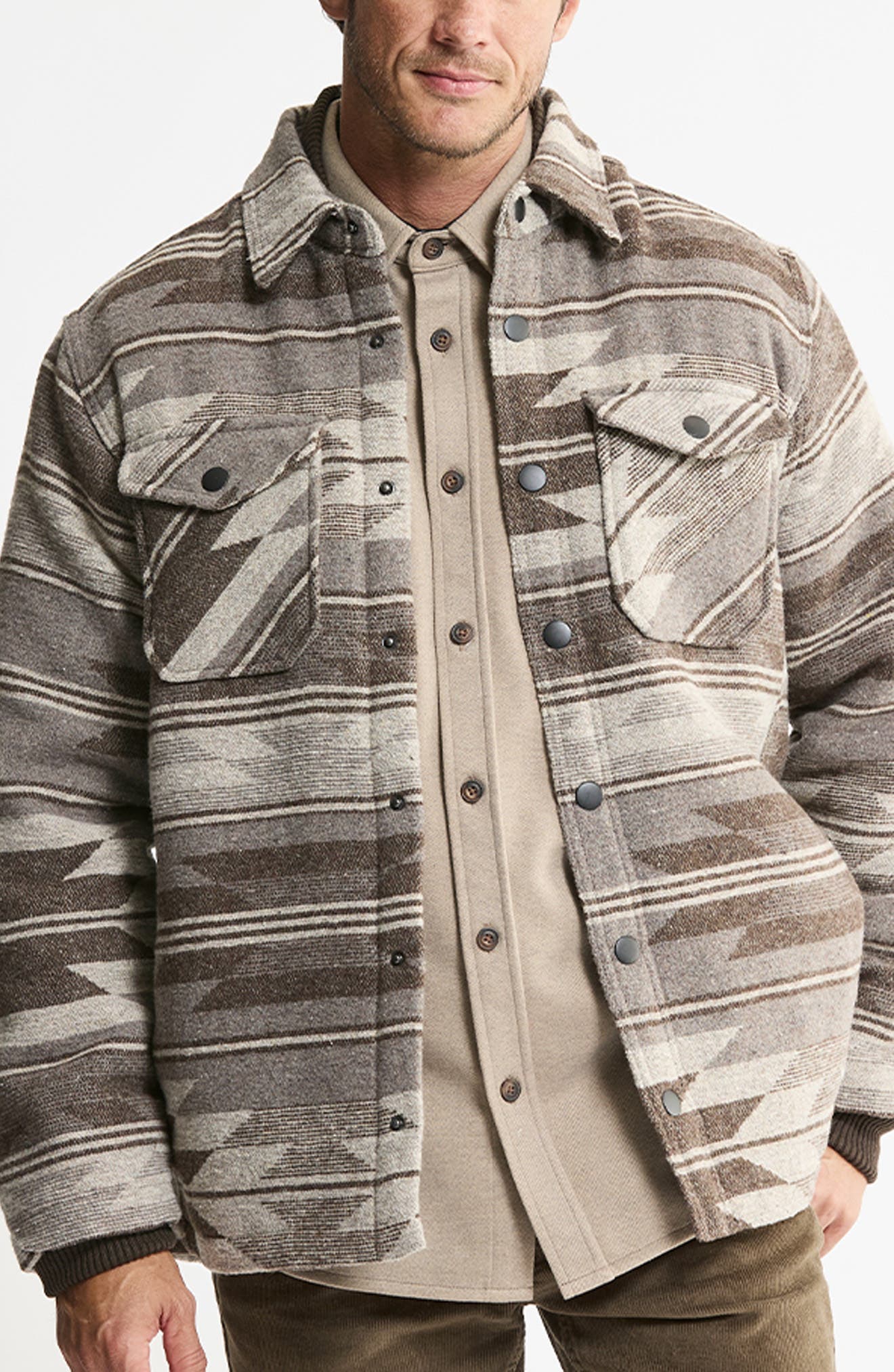 Faux Fur Lined Shirt Jacket