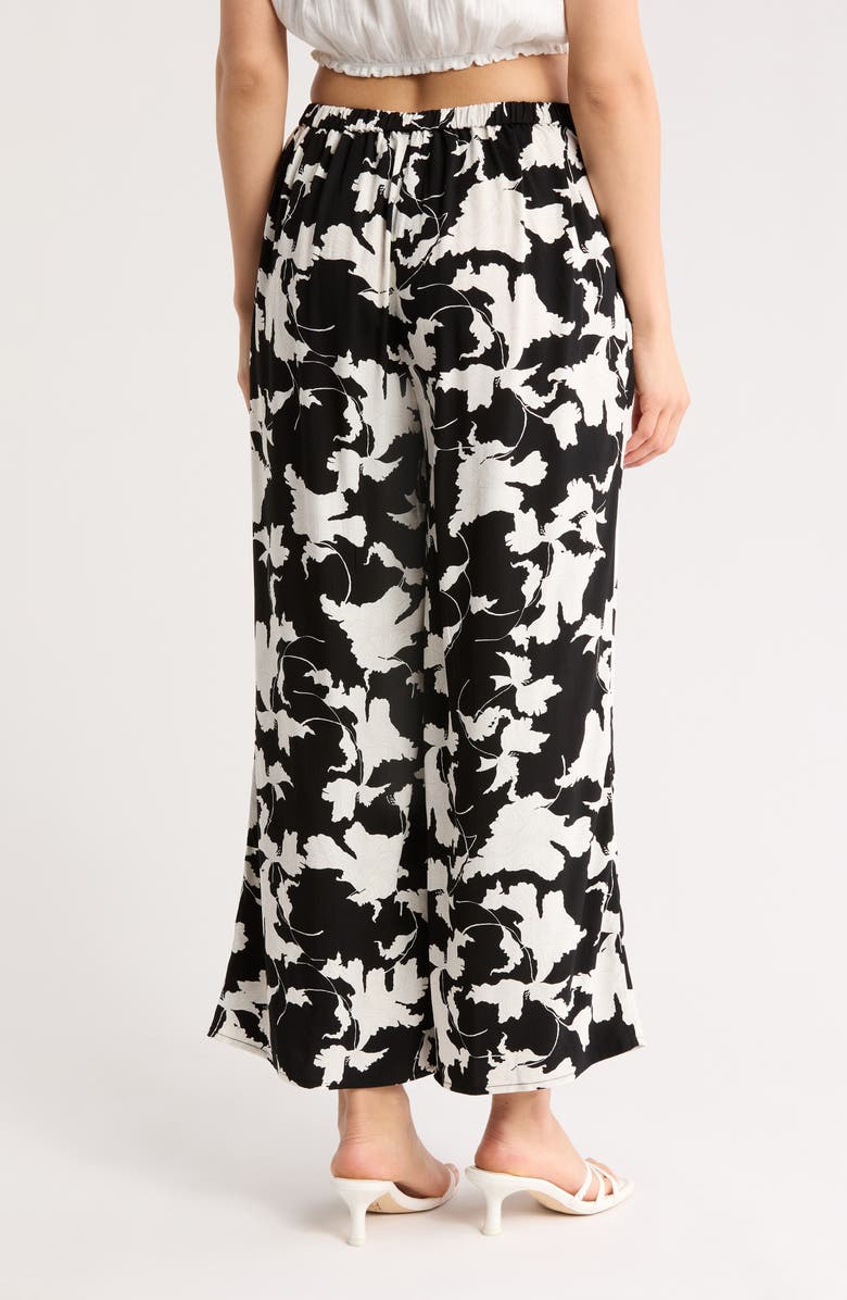 NORDSTROM RACK Printed Palazzo Pants, Alternate, color, Black- Ivory Terrace Floral
