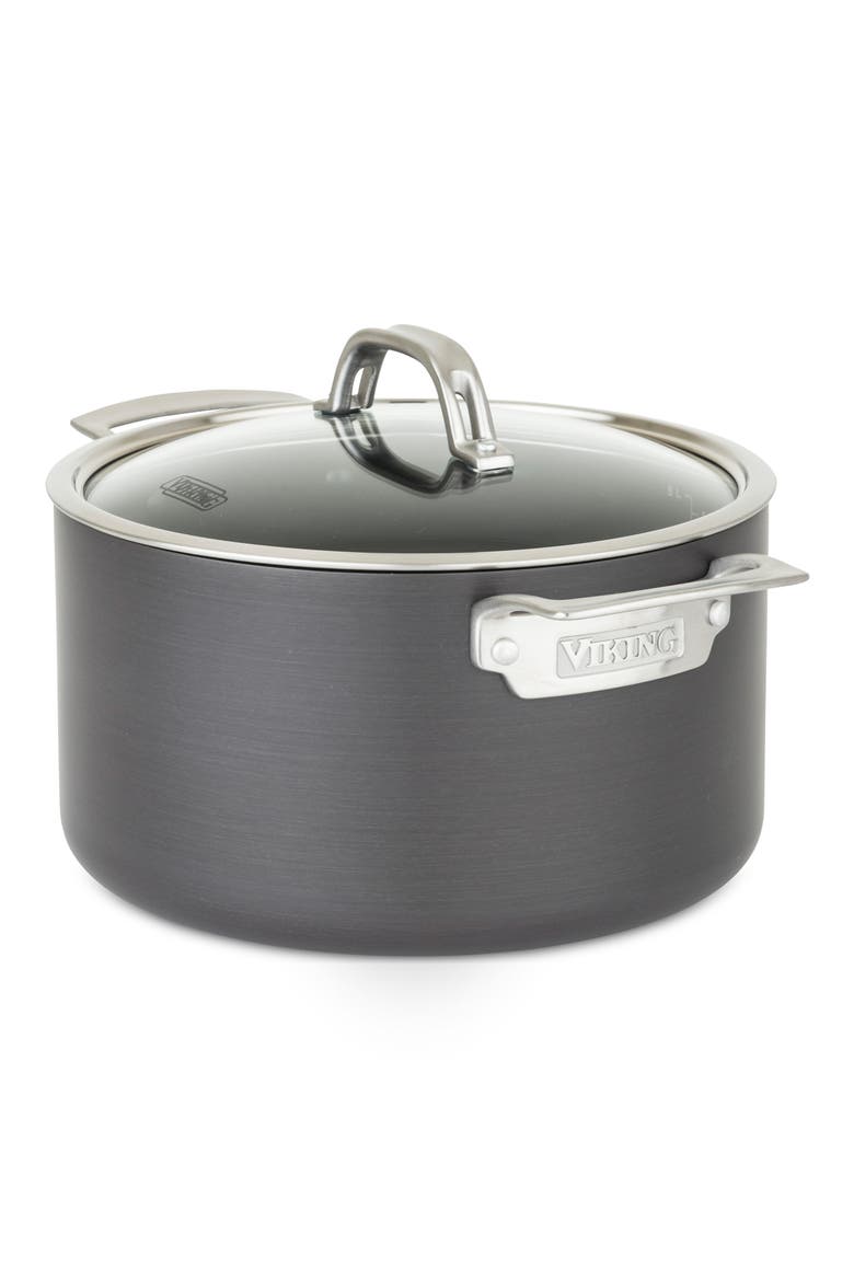 Hard Anodized Nonstick 6-Quart Dutch Oven With Lid, Main, color, DARK GREY
