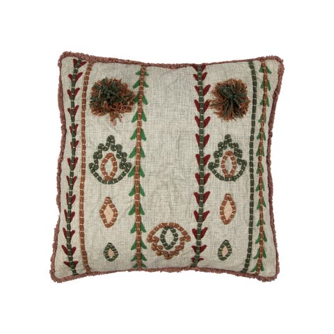 Embroidered Cotton Pillow