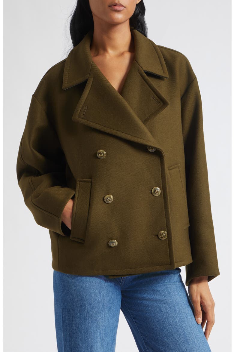 Franklin Double Breasted Wool Blend Coat, Alternate, color, CYPRESS