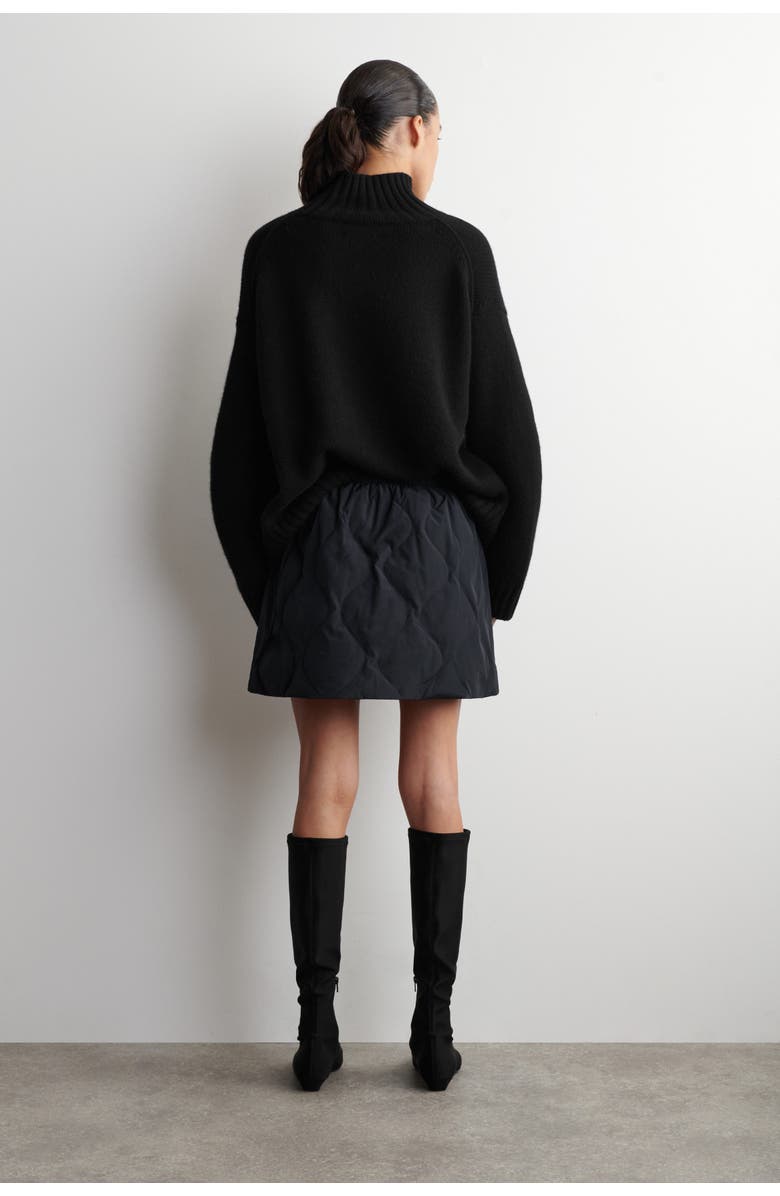 COS Quilted Down Mini Skirt, Alternate, color, Navy