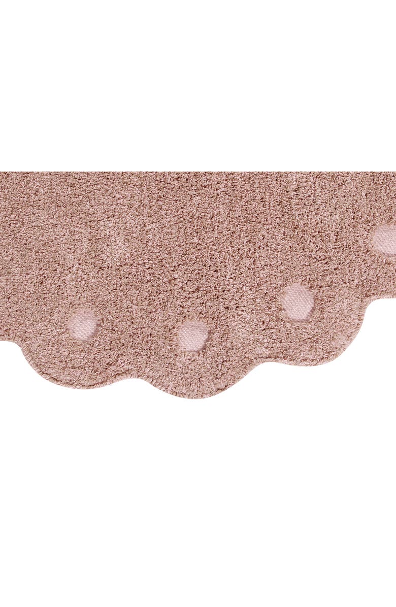 Lorena Canals Polka Dot Washable Cotton Blend Round Rug, Alternate, color, Vintage Pink