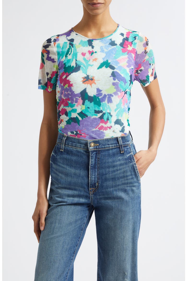 Ellie Floral Mesh Top, Main, color, GARDEN MESH
