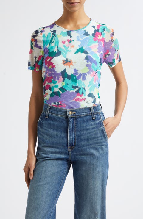 Ellie Floral Mesh Top
