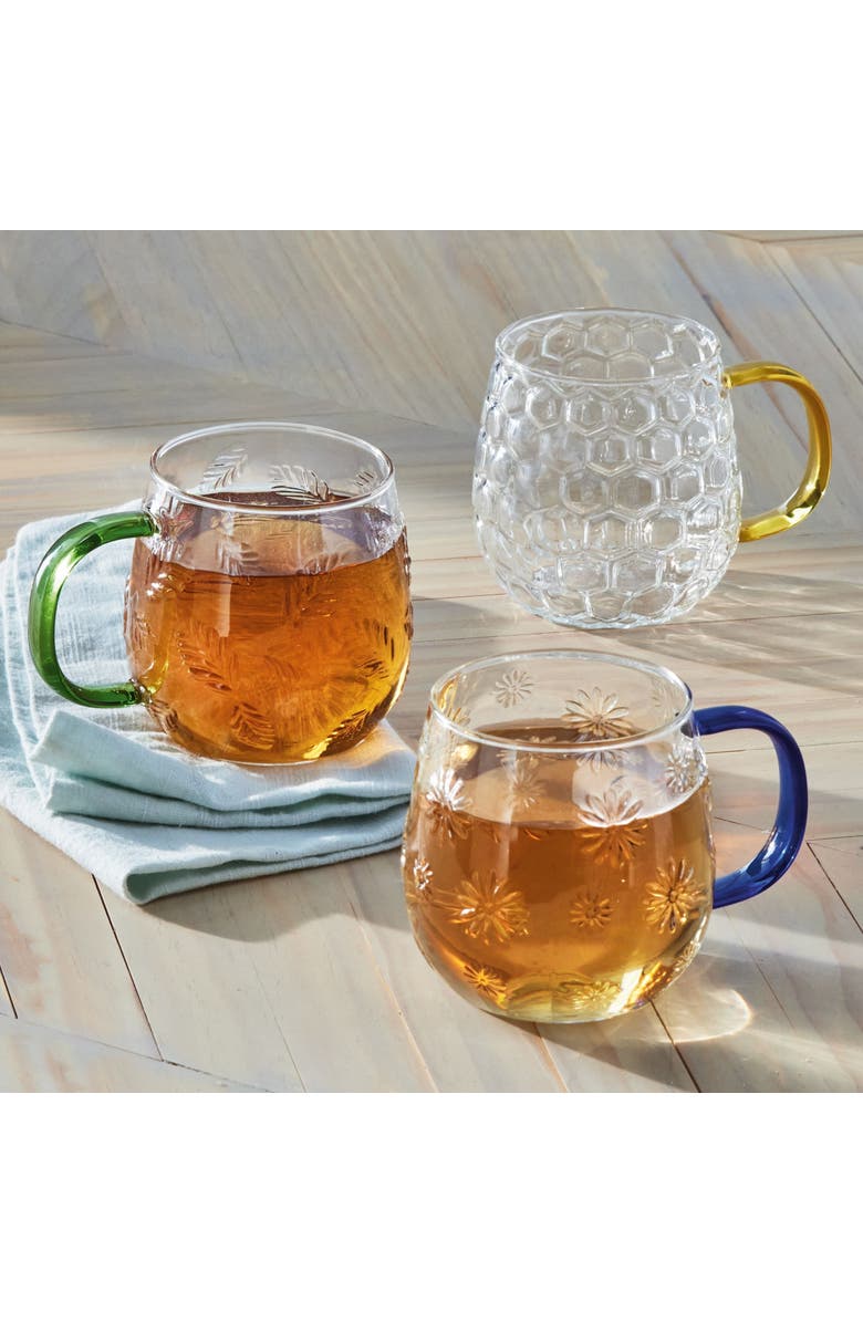 tag Honeycomb Glass Mug Yellow Glass Everyday, Alternate, color, Yellow