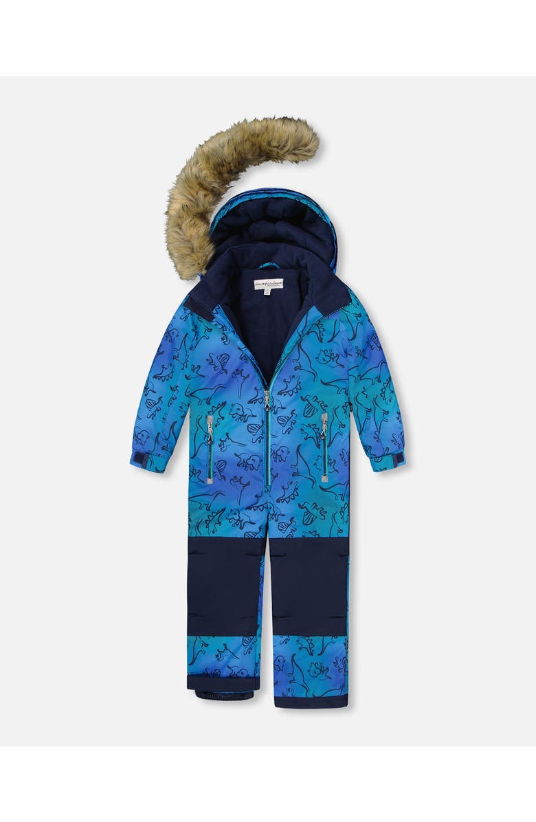 Deux par Deux One-Piece Discover Snowsuit Dinosaur, Main, color, Blue Gradient