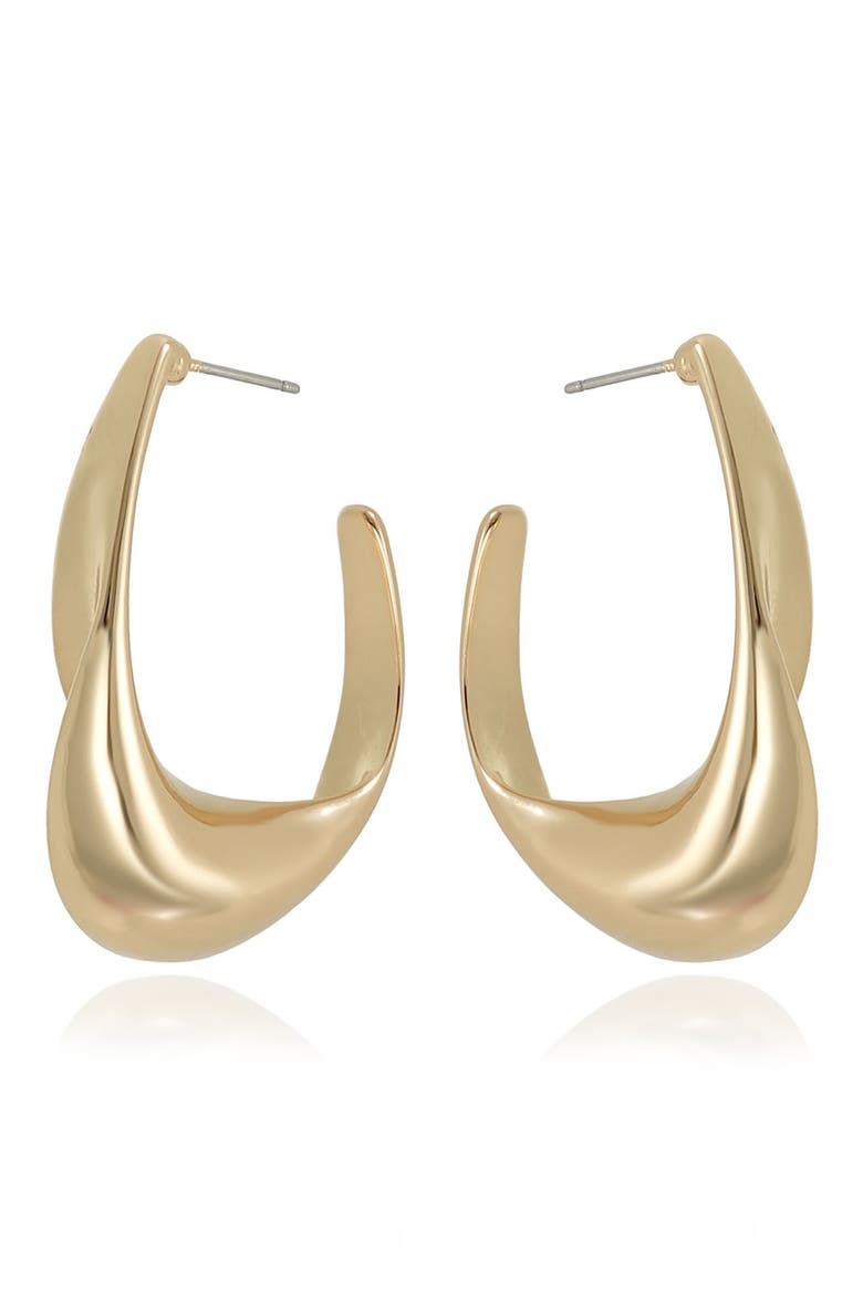 Twisted Chunky Hoop Earrings, Alternate, color, GOLD