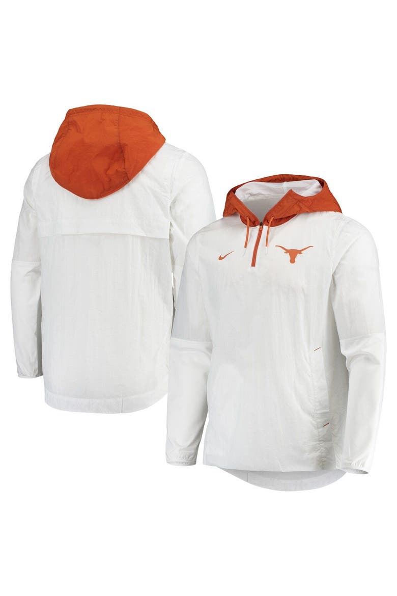 Men's Nike White/Texas Orange Texas Longhorns Player Quarter-Zip Jacket, Alternate, color, White