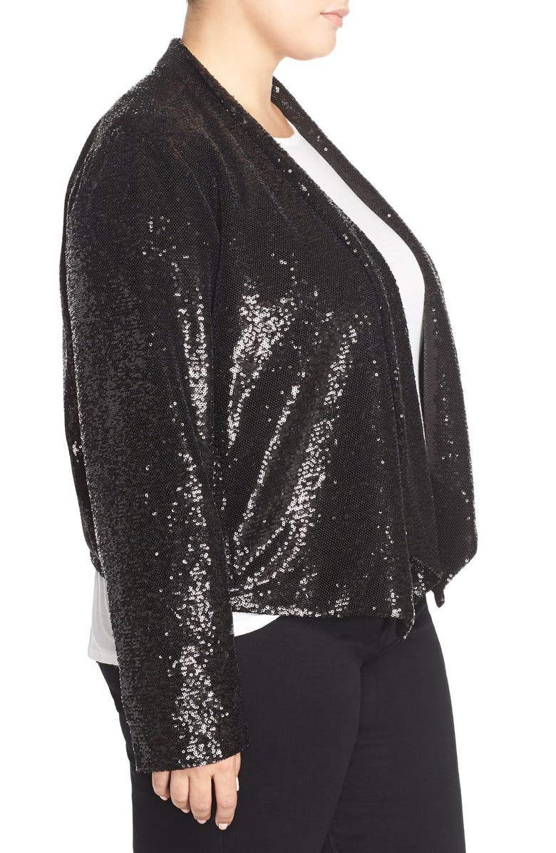 BB Dakota by Steve Madden BB Dakota 'Ulma' Sequin Drape Front Blazer, Alternate, color, 