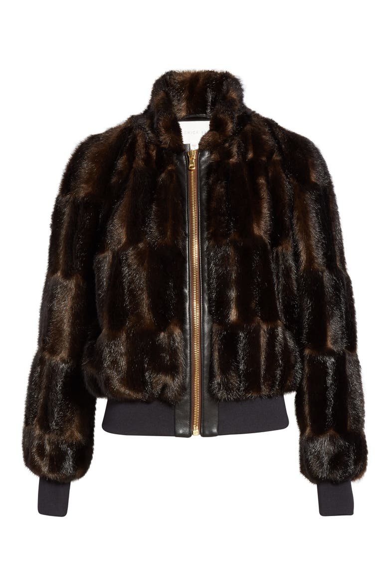 Bellfire Faux Fur Bomber Jacket, Alternate, color, DARK BROWN