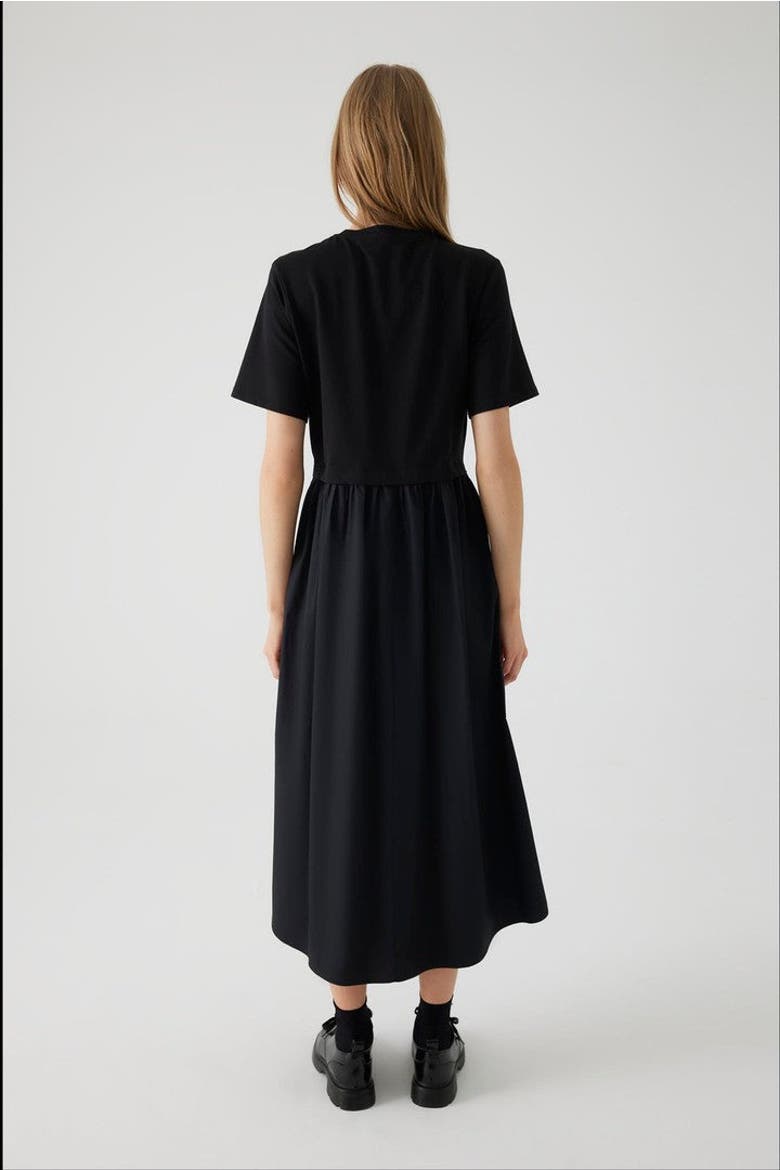 Afia Midi Dress, Alternate, color, BLACK