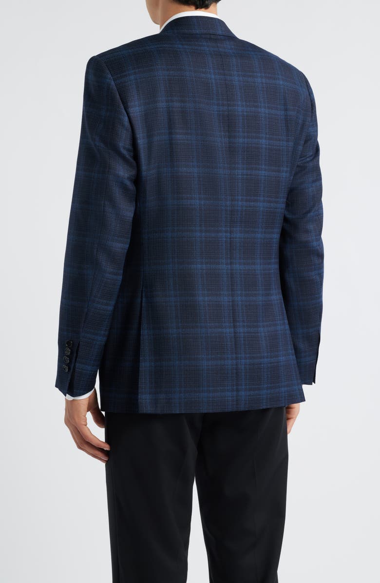 Canali Siena Regular Fit Navy Plaid Super 130s Wool Sport Coat, Alternate, color, Navy