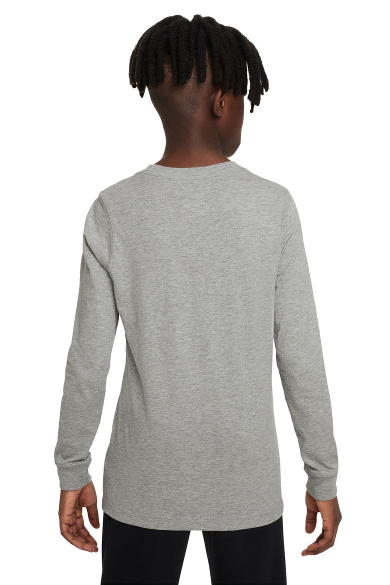 Kids' Sportswear Long Sleeve Graphic T-Shirt, Alternate, color, DARK GREY HEATHER