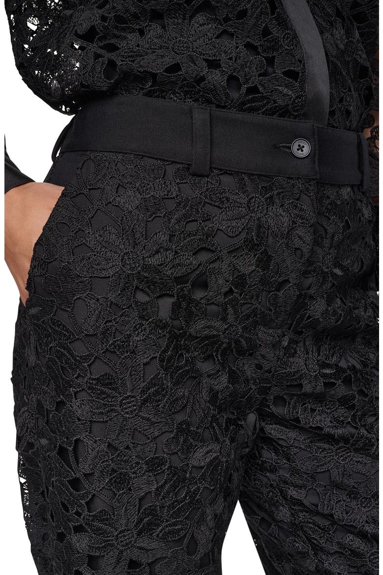 Floral Lace Pants, Alternate, color, BLACK
