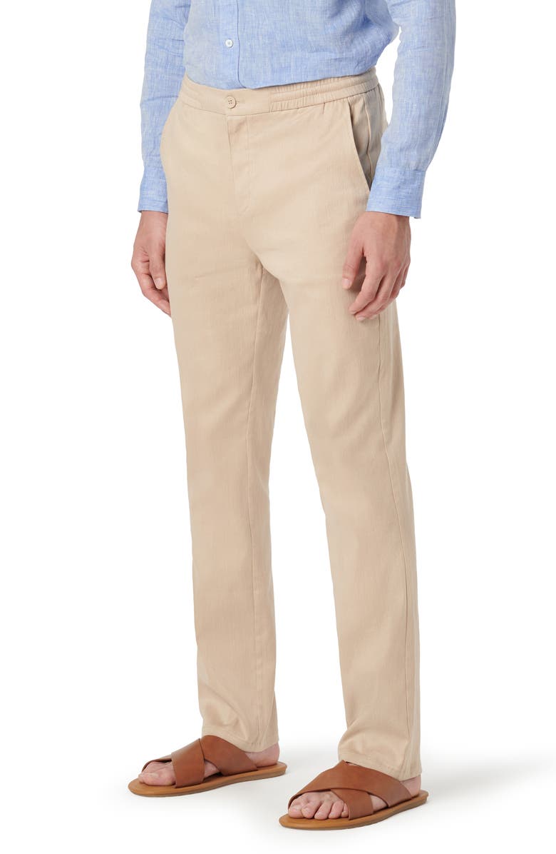 Bugatchi Stretch Cotton & Linen Pants, Main, color,
