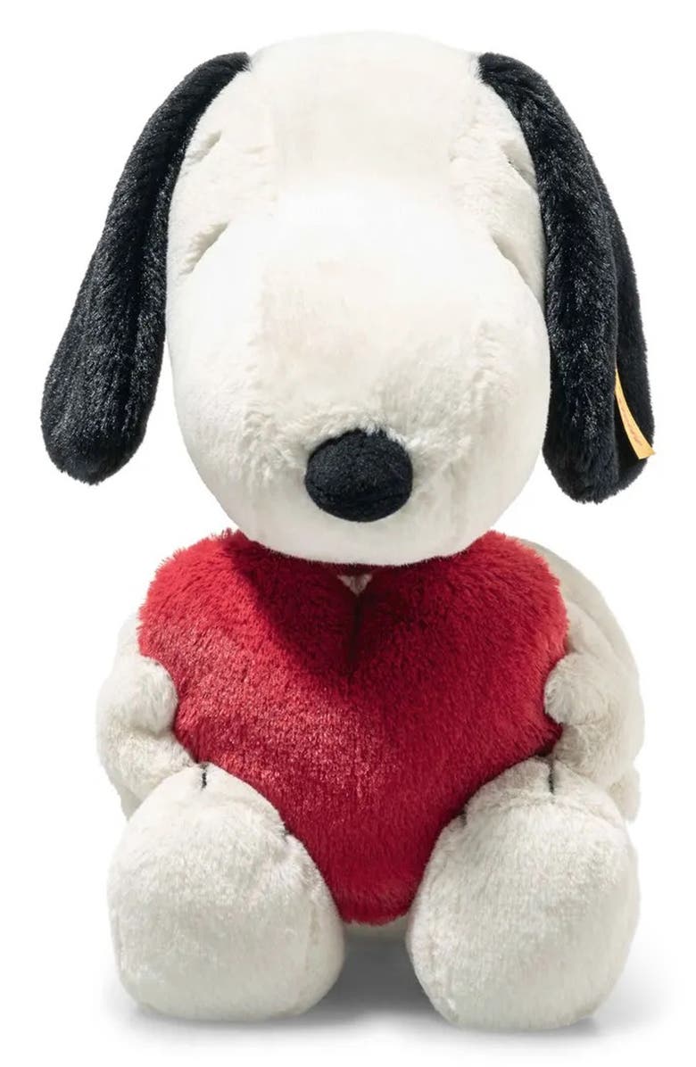 Steiff Snoopy Love with Red Heart Plushie, Alternate, color, White