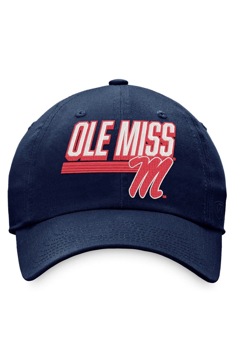 TOP OF THE WORLD Men's Top of the World Navy Ole Miss Rebels Slice Adjustable Hat, Alternate, color, Green