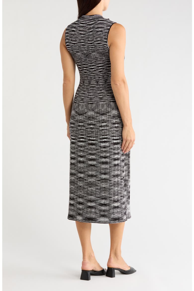 Sleeveless Ribbed Midi Dress, Alternate, color, BLACK SPACEDYE