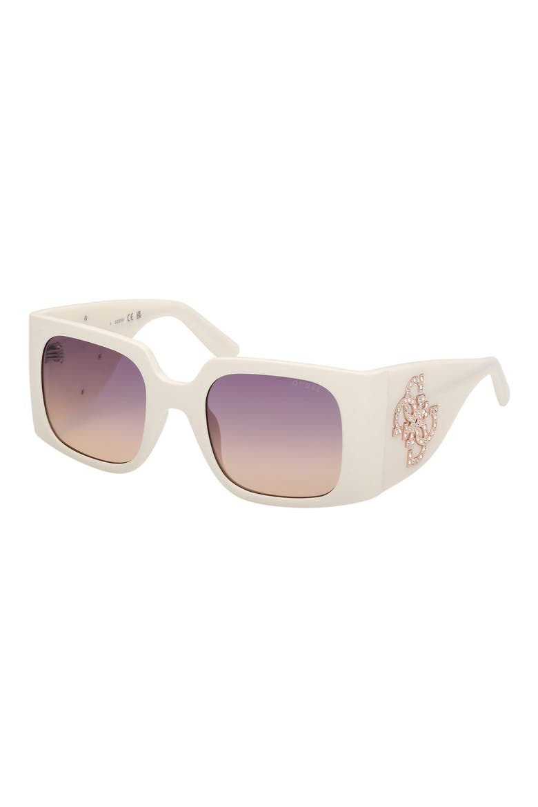 Square Sunglasses, Alternate, color, WHITE / GRADIENT OR MIRROR VIOLET