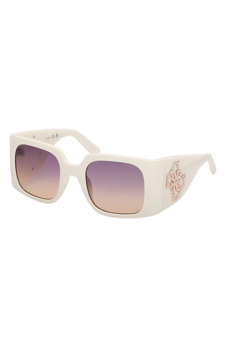 GUESS Square Sunglasses, Alternate, color, White / Gradient