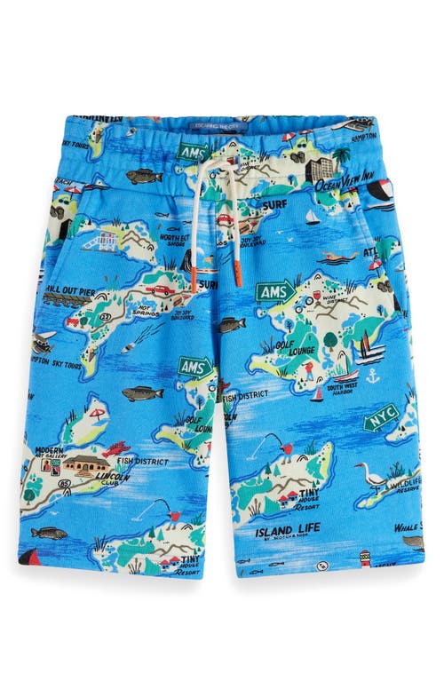 Scotch & Soda Boy's Map-print Bermuda Shorts In Hampton Island