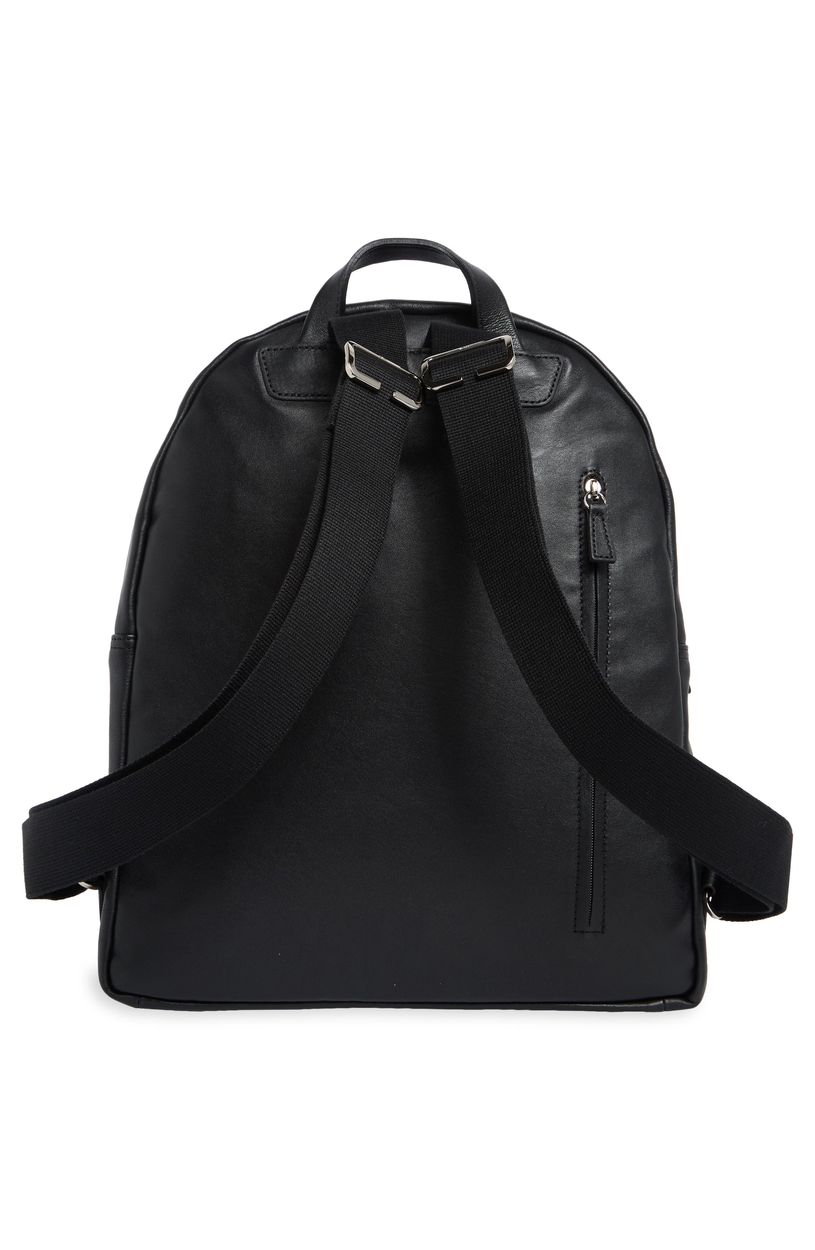 Longchamp Patchwork Leather Backpack, Alternate, color, Black